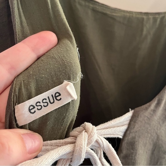 Essue Olive Green Tie Back Dress - Picture 8 of 11